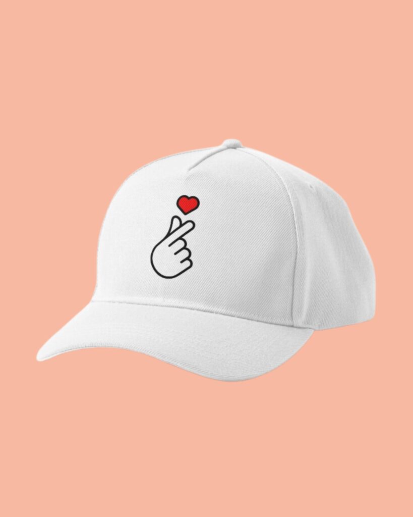 Gorra corazón coreano Kpop color blanco